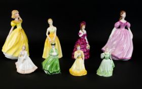 Collection of Porcelain Ladies 8 in total to include, Coalport 'Sharon', Coalport 'Gail',