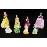 Collection of Porcelain Ladies 8 in total to include, Coalport 'Sharon', Coalport 'Gail',