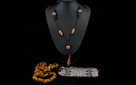 A Small Collection Of Antique Beadwork And Vintage Jewellery Three items in total to include