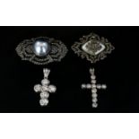 A Small Collection Of Silver Marcasite And Stone Set Jewellery Four items in total to include two