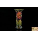 William Moorcroft Signed Small Trumpet Vase ' Ochre Pomegranate ' Design / Pattern. c.1920's.