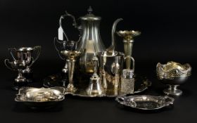 A Mixed Collection Of Metal And Plated Metal Items Approx 15 pieces in total to include large