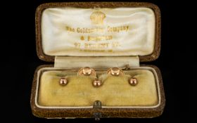 The Goldsmiths Company Emporium Regent St London Boxed Set of Gentleman's 9ct Cufflinks and