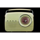 Bush Radio, Cream & Brown Casing. Battery operated, traditional style.