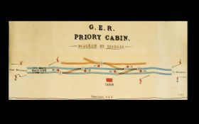 Railway Interest Great Eastern Railway Original Signal Box Diagram Hand rendered diagram on paper