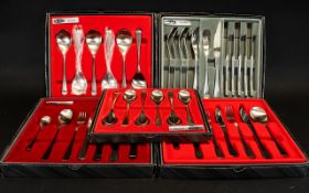 A Collection of Vintage "Old Hall" Alveston Cutlery as new condition, stainless steel, all boxed.