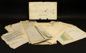 Railway Interest. Original Railway Documents - Including Liner Misc, Line Diagrams March etc.