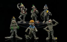 Mark Models English Pewter Clowns Six In Total.