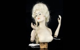 German Chalkware Half Boudoir Doll Bottle Stopper 'Olga' By Lilli Baitz Early 20th century rare