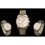 Michael Kors MK 5735 Ladies Lexington Tri-tone Chronograph Steel Watch.