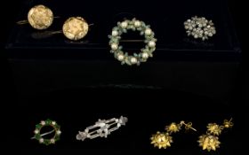 A Collection Of Antique Costume Jewellery Six items in total to include Edwardian silver sweetheart