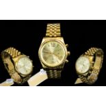 Michael Kors Ladies MK 5556 Lexington Gold Tone PVD Plated Chronograph Watch.