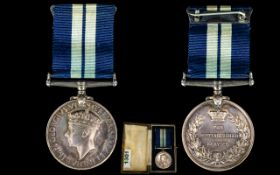 George VI Military Interest D.S.M Distinguished Service Medal Awarded To Crew Member Of H.M.