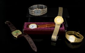 A Collection Of Vintage Dress Watches Five In Total To Include Ladies 1970's Gold Tone Sekonda