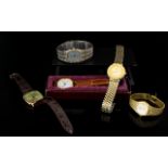 A Collection Of Vintage Dress Watches Five In Total To Include Ladies 1970's Gold Tone Sekonda