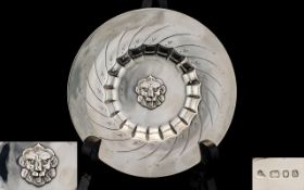 1930's Period Circular Silver Lion Mask Small Dish of Solid Construction and In Wonderful Condition.