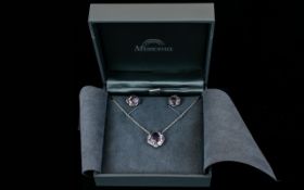 A Sterling Silver And Amethyst Necklace And Earring Set By Missoma In boxed, unworn condition.
