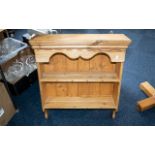 A Pitched Country Style Pine Kitchen Wall Unit height 70 cms, width 60 cms and depth 20 cms.