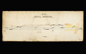 Railway Interest British Rail Original Signal Box Diagram Hand rendered diagram on paper in L.N.E.