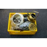 A Box of Assorted Pottery and Glass including various cabinet plates including Aynsley,