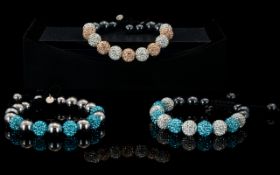 Tresor Paris Contemporary Crystal Set Friendship Bracelets Three in total,