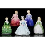 Royal Doulton Collection of Small Hand Painted Figurines ( 5 ) In Total.