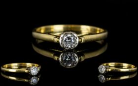 A Ladies 18ct Gold Single Stone Diamond Ring Illusion set ring,