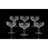 Waterford Crystal Superb Quality Set of Six Sundae Glasses ' Lismore ' Pattern. c.1970's, Made In