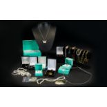 A Good Collection Of Mixed Silver And Contemporary Costume Jewellery Over thirty items in total to