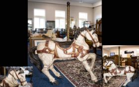 Antique Carved Wood Carousel Horse Circa early 20th century,