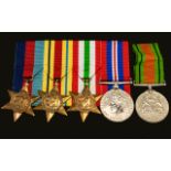 World War II Military Medals ( 5 ) Awarded to Private James Edward Brindle - British Army.