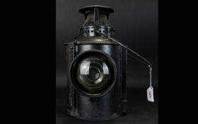 Adlake Non Sweating Lamp / Lantern. Used by L.M.S Railway, Train Guards, Signal Men. c. Victorian