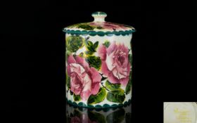 Wemyes Large Lidded Preserve Pot / Jar In The ' Cabbage Rose ' Pattern.