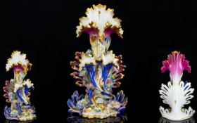 Samson - Style France Early 20th Century Hand Painted Porcelain Bridal Vase, Decorated In