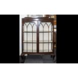 A Mahogany Glazed Display Cabinet Astral Glazed Cabinet of Typical Form with Claw & Ball Feet and