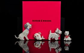 Butler And Wilson Four Crystal Set Statement Brooches Each in the form of animals to include seated