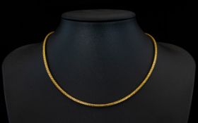 9ct Gold Snake Chain From the 1950's/1960's/maybe earlier, 15 Inches In length.