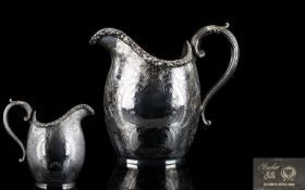 Barker and Ellis Menorah Silver Plated Pitcher / Jug, Crafted of Fine Quality English Silver Plate