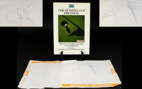 Autographs Of Bruce Forsyth And Famous Golfers Greg Norman And Paul Way - On Dunhill Cup Pro-Am