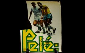 Pele - Football Legend Brazil - His Autograph on Part Book Cover - Nice Item.