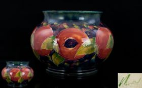 William Moorcroft Signed Impressive Footed Bowl ' Pomegranates and Berries ' Pattern. c.1920's.