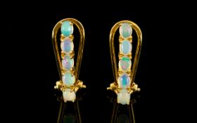 Pair of Opal French Clip Earrings,