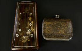 Regency Inlaid Rosewood Etui Case Fully silk lined interior, lacking accoutrements,