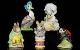 Beswick Beatrix Potter Hand Painted Figures - Good Collection of ( 5 ) Figures.