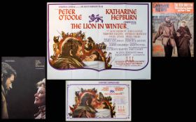 Cinema Interest - Peter O'Toole Original 1968 Large Sheet Poster (Quad) For The Film 'The Lion In