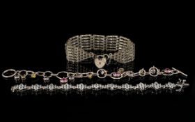 A Collection Of Contemporary Silver Bracelets Three items in total, each in good condition,
