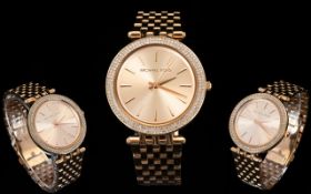 Michael Kors MK 3192 Ladies Stylish Darci Rose Gold Tone Watch.