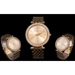 Michael Kors MK 3192 Ladies Stylish Darci Rose Gold Tone Watch.