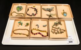 An Excellent Collection of Kirks Folly Stone Set Costume Jewellery 7 boxes in total containing 12