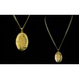 Contemporary Designed Oval Shaped 9ct Gold Hinged Locket,